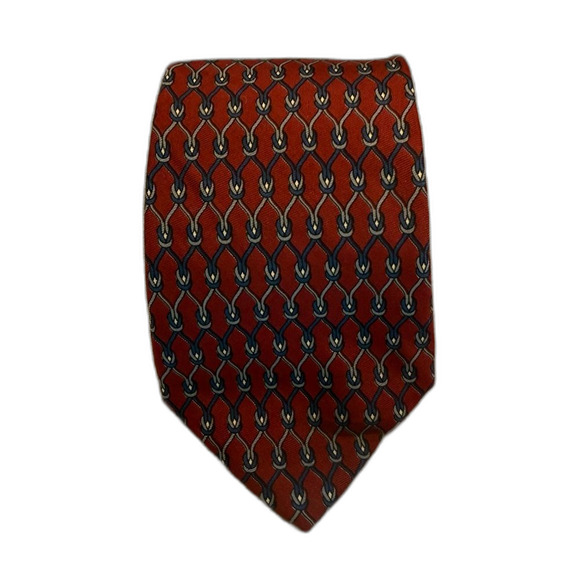 Joseph A Bank Executive Collection All Sil Tie Printed in Italy Geometric Knot - Picture 2 of 5